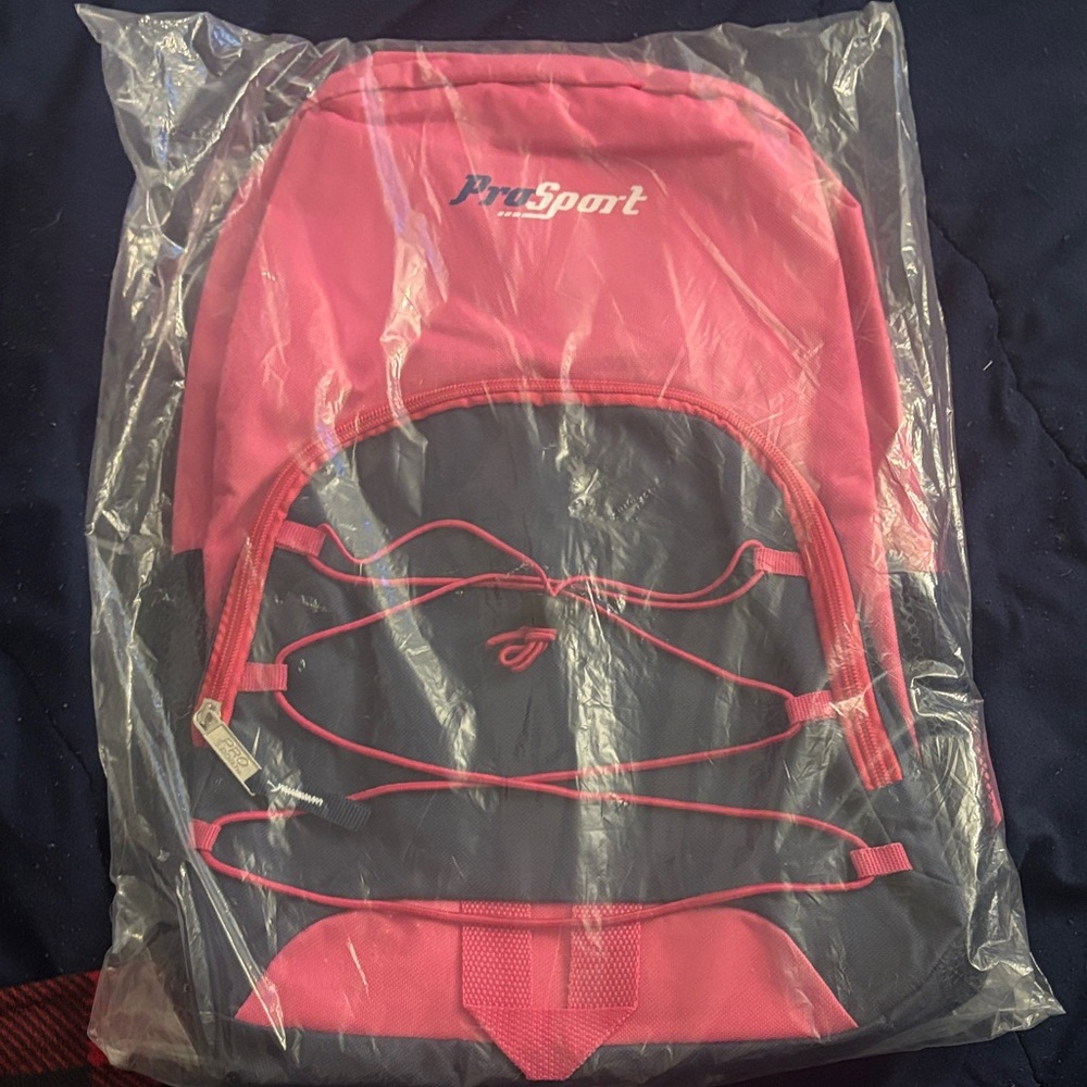 ProSport Pink and Black Youth Backpack with Front Bungee